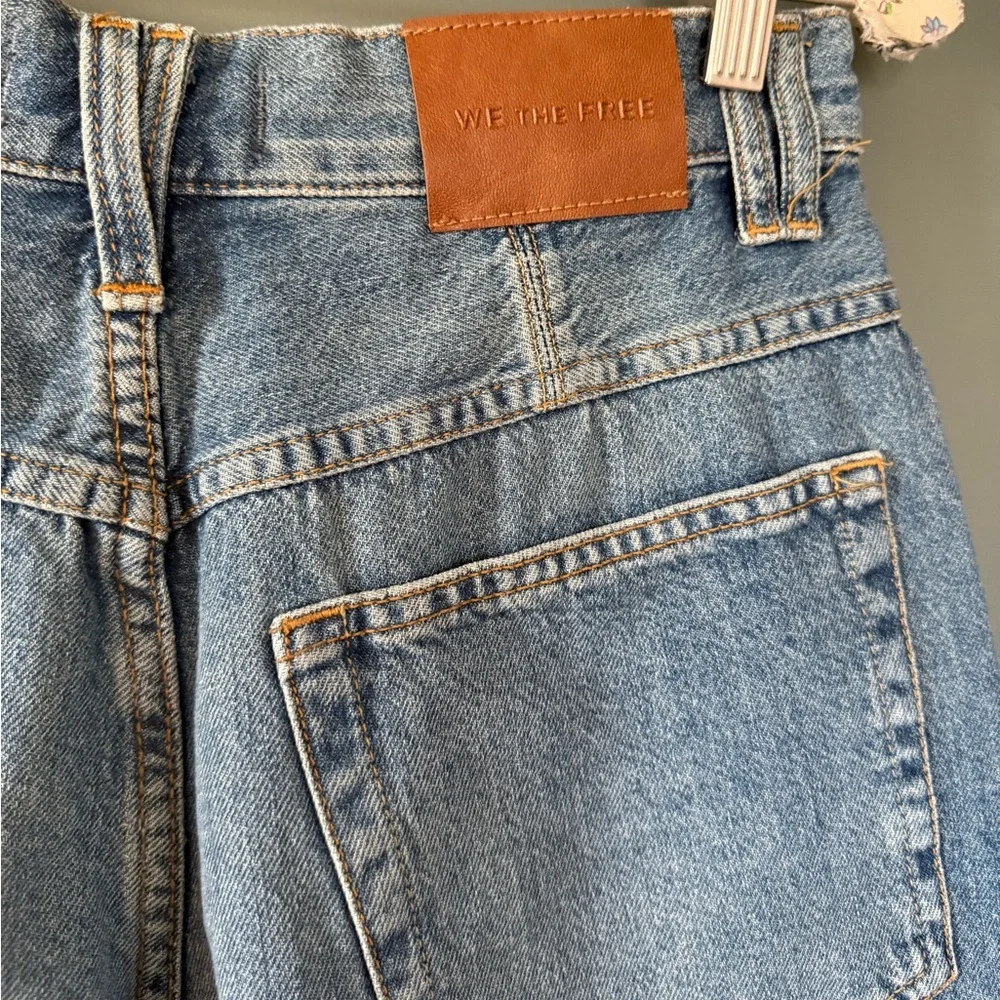 Free People Montana Blue Denim Long Shorts